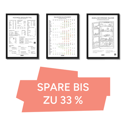 3er-Set "Küche": Küchenspickzettel + Saisonkalender + Kühlschrank-Guide