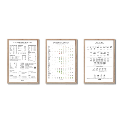 3er-Set "Haushalt": Küchenspickzettel + Saisonkalender + Wasch-Guide